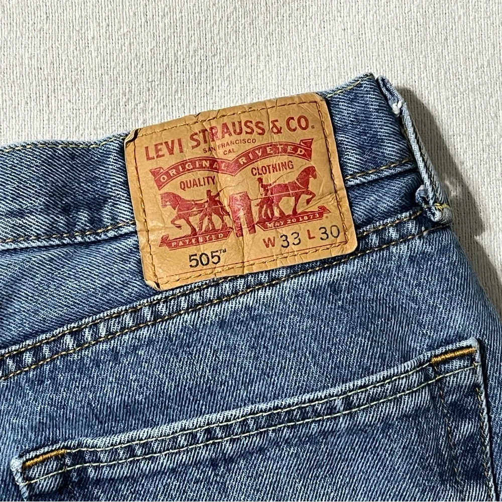 Levis 505 Mens 32x29 Blue Regular Straight Denim Jeans‎